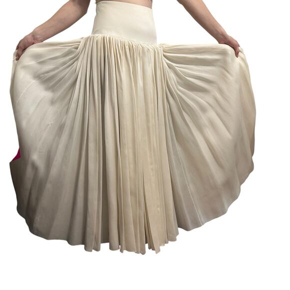 The Row Tina Skirt in Natural size US 2 Dramatic Accordion Style Pleating - Picture 4 of 15